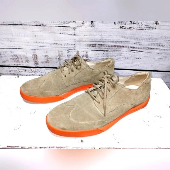 Cole Haan‎ Nike Air Wingtip Oxford Sneaker Orange Tan size 11.5 Athletic Comfort - Picture 1 of 6